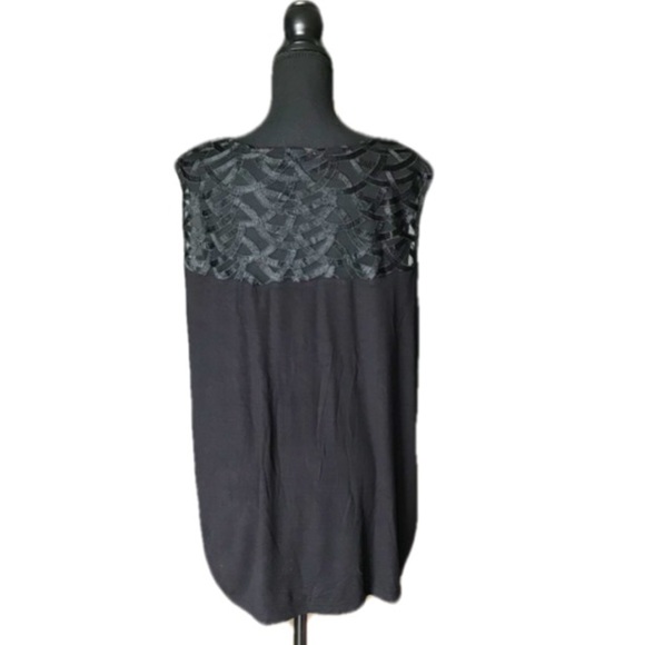 🎀Addition Elle 2X Black Around Neck Laced Front Ladies Designer Top - Picture 5 of 7